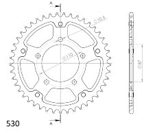 Supersprox Stealth Chain wheel 530 - 42Z (blue)