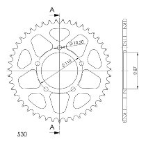 Supersprox aluminio rueda de cadena 530 - 47Z (negro)