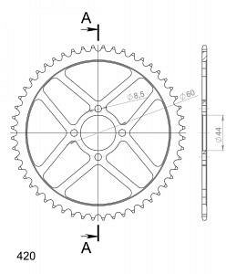 Supersprox Steel Chain wheel 420 - 38Z (black)