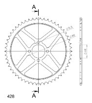 Supersprox Steel Chain wheel 420 - 54Z (black)