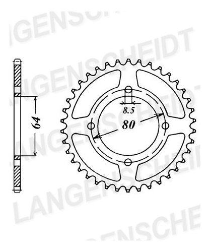 Supersprox Stahl-Kettenrad 420 - 36Z (schwarz)