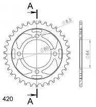 Supersprox Steel Chain wheel 420 - 37Z (black)