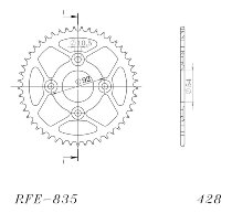 Supersprox acier roue d`entrainement 428 - 46Z (noir)