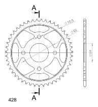 Supersprox acciaio rocchetto per catena 428 - 47Z (nero)