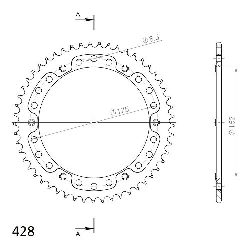 Supersprox Stealth-Kettenrad 428 - 53Z (gold)