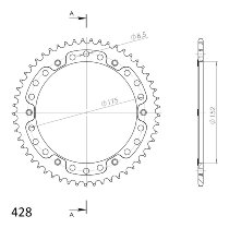 Supersprox Stealth Chain wheel 428 - 53Z (gold)