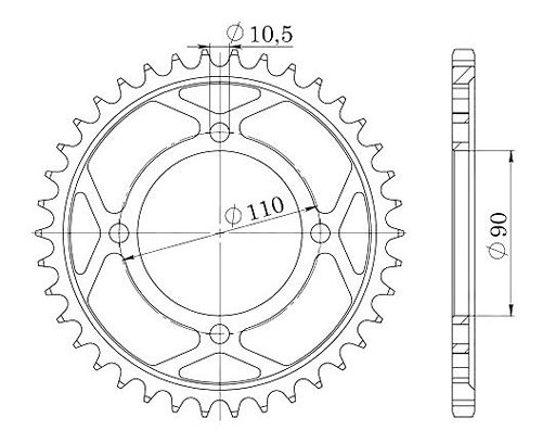 Supersprox acier roue d`entrainement 530 - 38Z (noir)