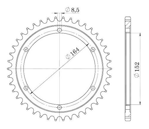 Supersprox acier roue d`entrainement 530 - 42Z (noir)