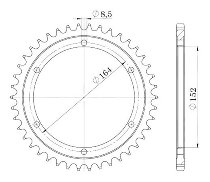 Supersprox Stahl-Kettenrad 530 - 42Z (schwarz)