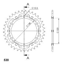 Supersprox Stealth-Kettenrad 520 - 37Z (gold)