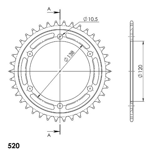 Supersprox Steel Edge rocchetto per catena 520 - 38Z (nero)