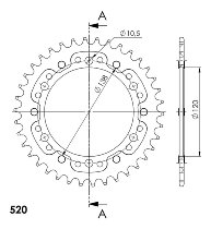 Supersprox Stealth rocchetto per catena 520 - 38Z (azurro)