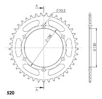 Supersprox aluminium roue d`entrainement 520 - 41Z (noir)