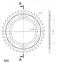 Supersprox Steel Chain wheel 520 - 40Z (black)