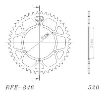 Supersprox acciaio rocchetto per catena 520 - 43Z (nero)