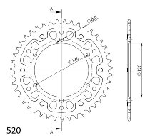 Supersprox Stealth rueda de cadena 520 - 43Z (azul)