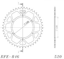 Supersprox acier roue d`entrainement 520 - 44Z (noir)