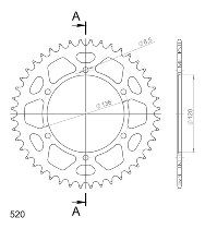 Supersprox aluminio rueda de cadena 520 - 44Z (negro)