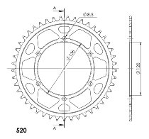 Supersprox Steel Edge chain wheel 520 - 45Z (black)