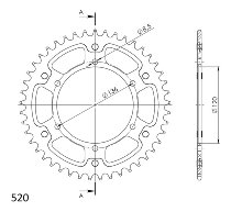 Supersprox Stealth rueda de cadena 520 - 45Z (oro)