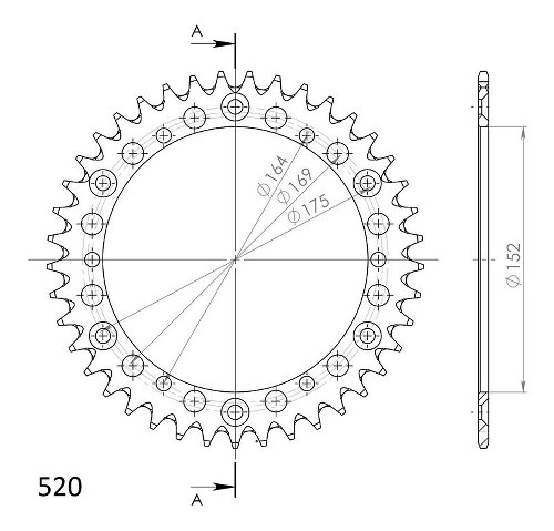 Supersprox aluminio rueda de cadena 520 - 41Z (negro)