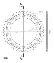 Supersprox Stealth Chain wheel 520 - 44Z (blue)