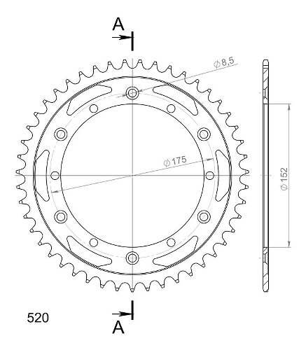 Supersprox Stealth Chain wheel 520 - 47Z (blue)