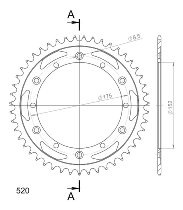 Supersprox Stealth Chain wheel 520 - 47Z (blue)