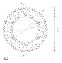 Supersprox aluminium roue d`entrainement 520 - 48Z (noir)