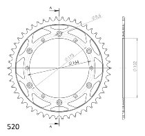 Supersprox Stealth rocchetto per catena 520 - 49Z (nero)