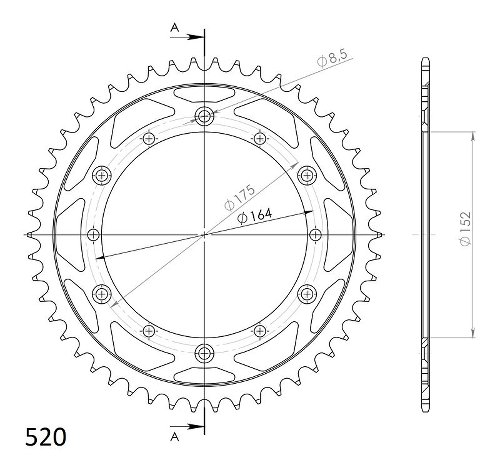 Supersprox Stealth rocchetto per catena 520 - 50Z (azurro)