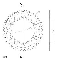 Supersprox aluminium roue d`entrainement 520 - 51Z (noir)