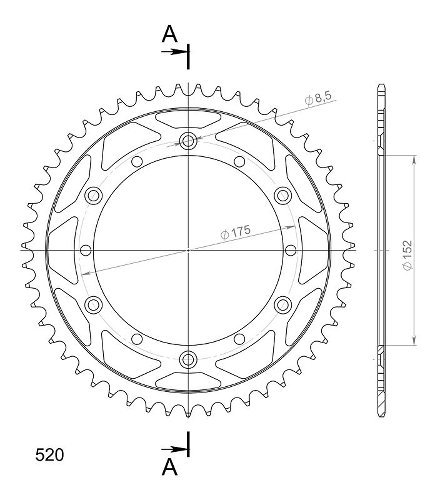 Supersprox Stealth Chain wheel 520 - 51Z (blue)