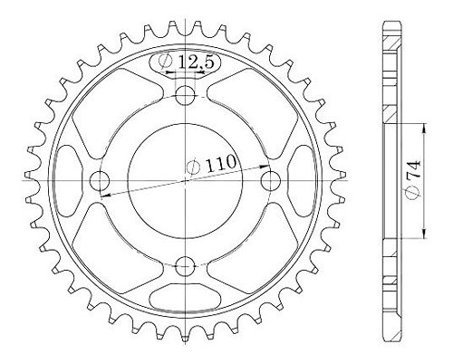 Supersprox acier roue d`entrainement 530 - 36Z (noir)