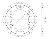 Supersprox acciaio rocchetto per catena 520 - 45Z (nero)