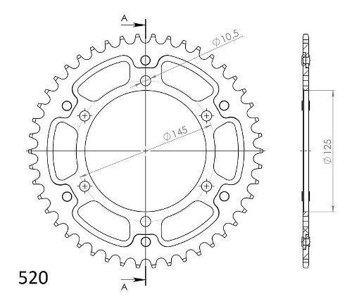 Supersprox Stealth Chain wheel 520 - 46Z (black)