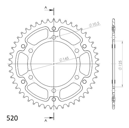 Supersprox Stealth Chain wheel 520 - 47Z (blue)