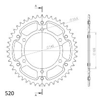 Supersprox Stealth rueda de cadena 520 - 47Z (rojo)