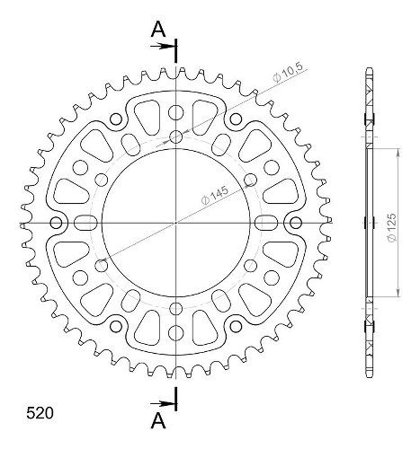 Supersprox Stealth Chain wheel 520 - 50Z (gold)