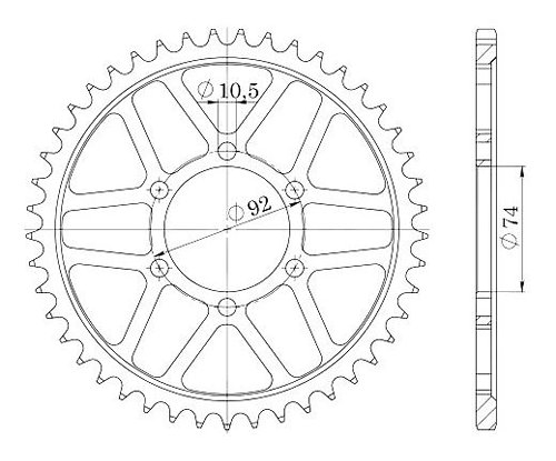 Supersprox Steel Chain wheel 530 - 45Z (black)