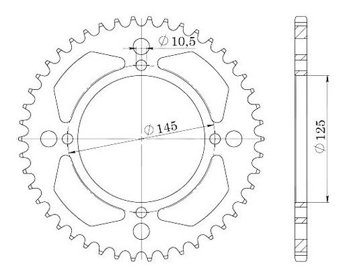 Supersprox acier roue d`entrainement 520 - 39Z (noir)