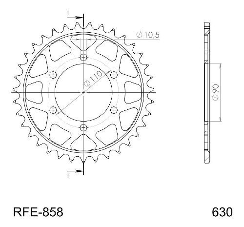 Supersprox acciaio rocchetto per catena 630 - 35Z (nero)