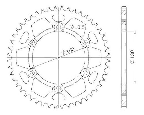 Supersprox acciaio rocchetto per catena 530 - 38Z (nero)