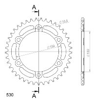 Supersprox alluminio rocchetto per catena 530 - 41Z (nero)