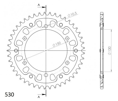 Supersprox Stealth Chain wheel 530 - 44Z (black)