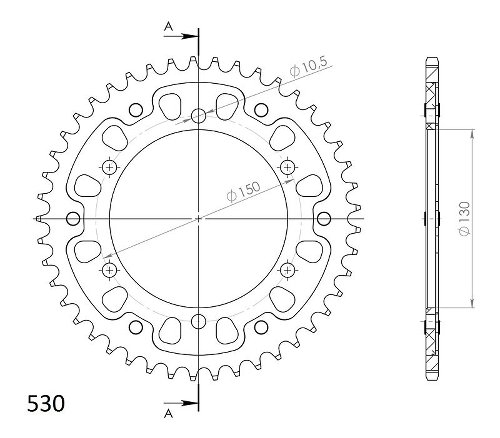 Supersprox Stealth Chain wheel 530 - 45Z (black)