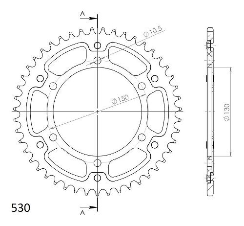 Supersprox Stealth rocchetto per catena 530 - 47Z (nero)