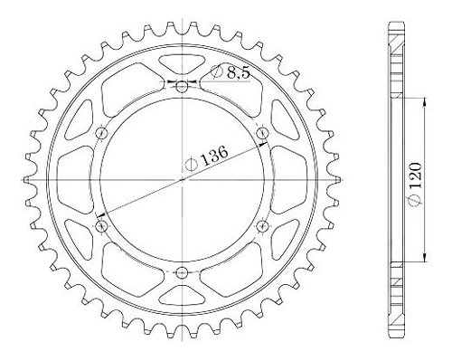 Supersprox acciaio rocchetto per catena 530 - 38Z (nero)