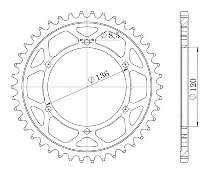 Supersprox acero rueda de cadena 530 - 44Z (negro)