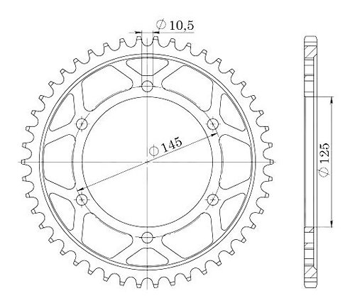 Supersprox acciaio rocchetto per catena 530 - 39Z (nero)